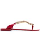 Dolce & Gabbana Carretto Siciliano Sole Print Flip Flops - Red