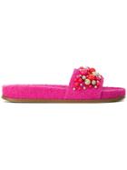 Aquazzura Bon Bon Pool Slides - Pink & Purple