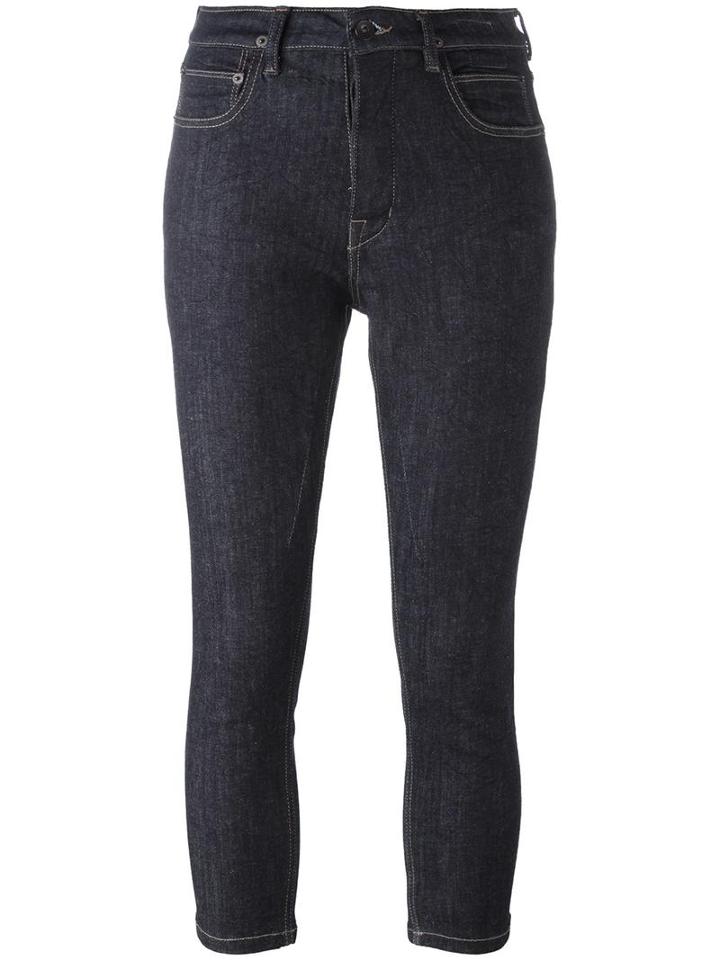 Rick Owens Drkshdw Skinny Cropped Jeans, Women's, Size: 25, Blue, Cotton/spandex/elastane/polybutylene Terephthalate (pbt)