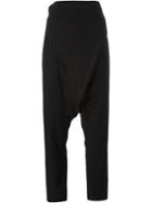 Yohji Yamamoto Drop Crotch Trousers, Women's, Size: 2, Black, Cotton/linen/flax