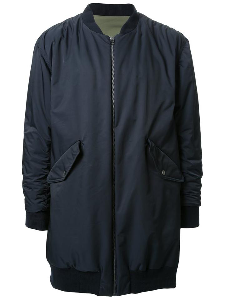 Fad Three Bomber Coat, Men's, Size: Medium, Blue, Nylon/polyester/cupro