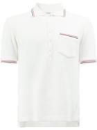 Thom Browne Stripe Trim Polo Shirt - White