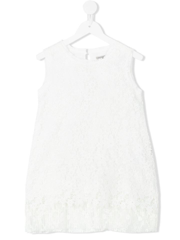 Ermanno Scervino Junior - Embroidered Dress - Kids - Polyester/viscose - 12 Yrs, White