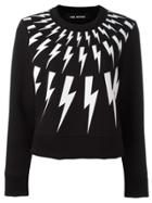 Neil Barrett 'lightning Bolt' Sweatshirt - Black