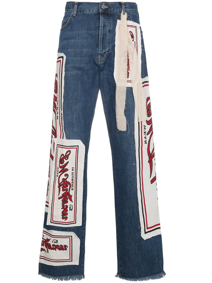 Jw Anderson Logo Patch Denim Jeans - Blue