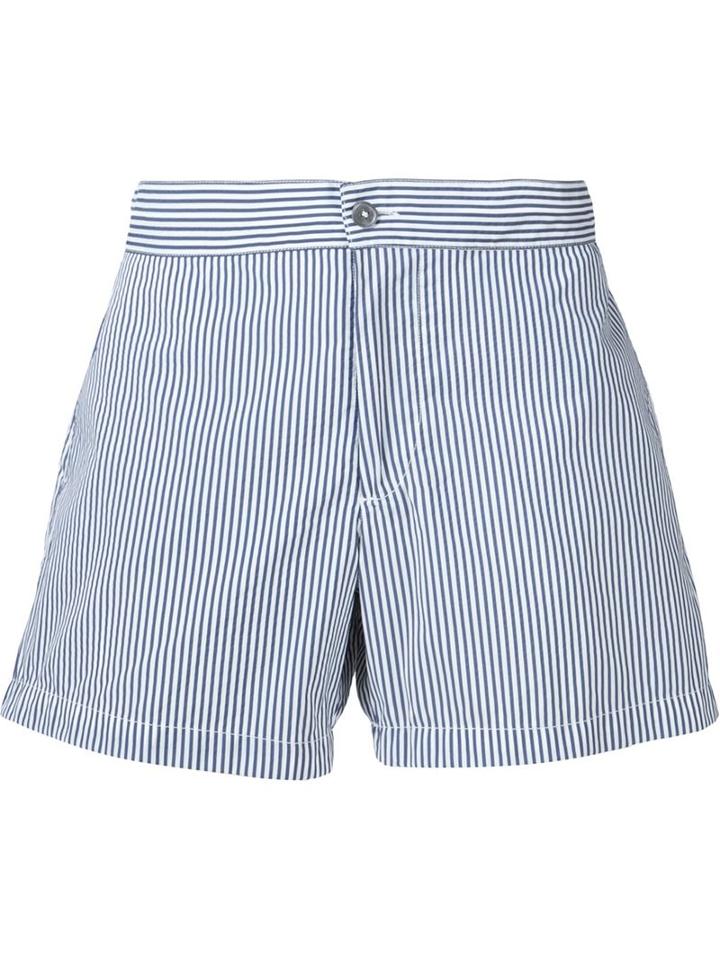Officine Generale Striped Swim Shorts, Men's, Size: Small, Blue, Polyester