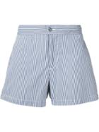 Officine Generale Striped Swim Shorts, Men's, Size: Small, Blue, Polyester