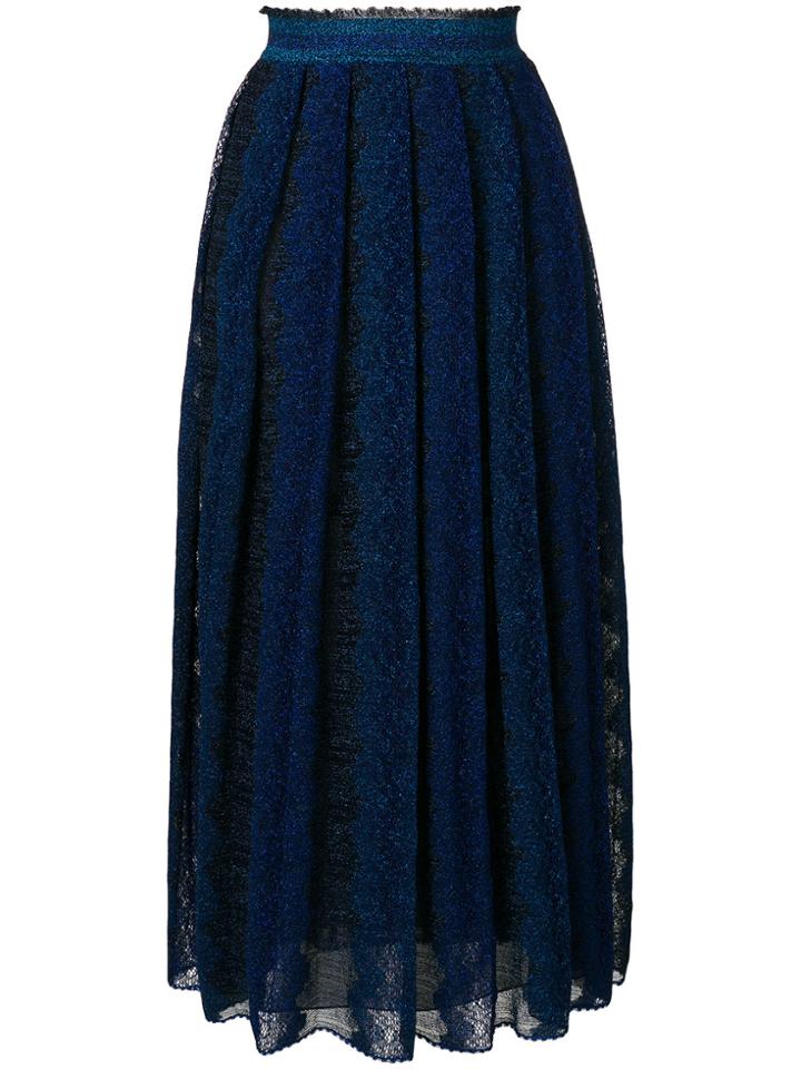 Missoni Pleated Midi Skirt - Blue