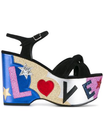 Saint Laurent Candy 50 Love Sandals - Black