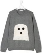 Stella Mccartney Kids Teen Ghost Knitted Jumper - Grey