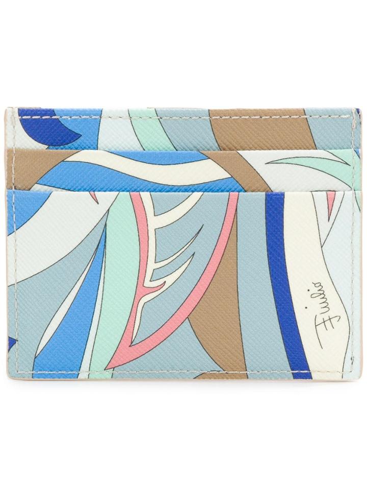 Emilio Pucci Blue Acapulco Print Card Holder