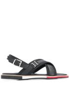 Baldinini Crossover Strap Sandals - Black