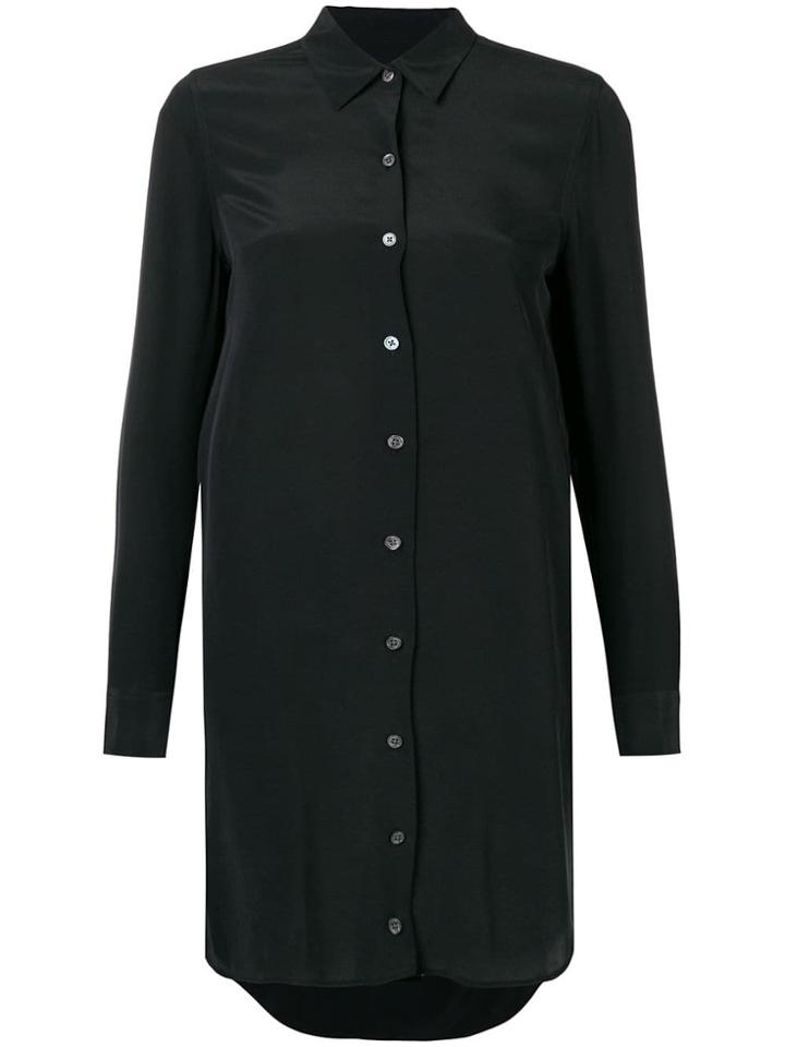 Equipment Long-sleeve Fitted Shirt Dress - Black