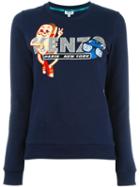 Kenzo Hot Dog Embroidered Sweatshirt, Women's, Size: Large, Blue, Cotton