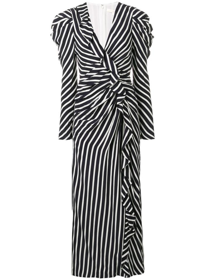 Jonathan Simkhai Striped Gathered Dress - Blue