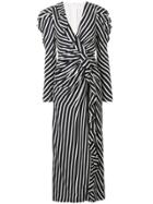 Jonathan Simkhai Striped Gathered Dress - Blue