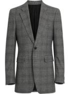 Burberry Slim Fit Prince Of Wales Check Wool Tailored Jacket - Grey