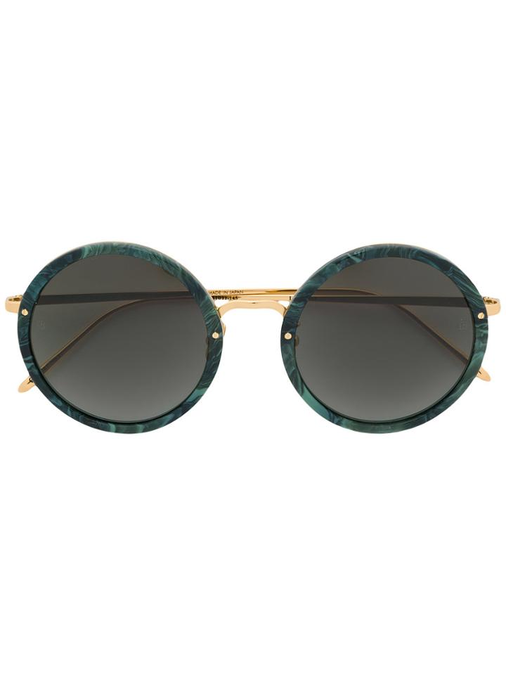 Linda Farrow Round Oversized Sunglasses - Green
