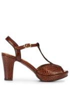 Chie Mihara Texture Block Heel Sandals - Brown