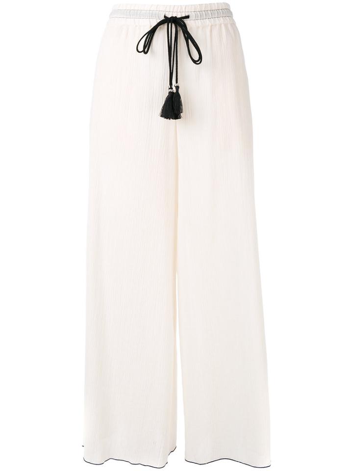 Theory - Cropped Trousers - Women - Cotton - L, Nude/neutrals, Cotton
