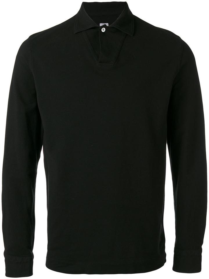 Danolis Longsleeved Polo Shirt, Men's, Size: Large, Black, Cotton