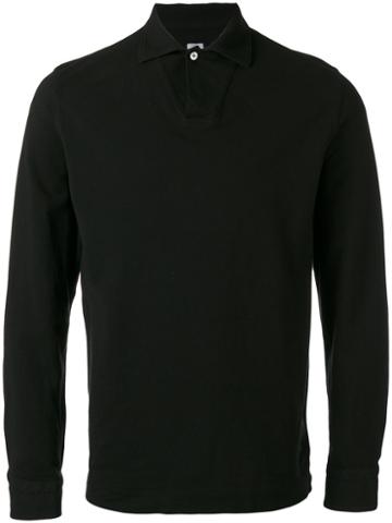 Danolis Longsleeved Polo Shirt, Men's, Size: Large, Black, Cotton