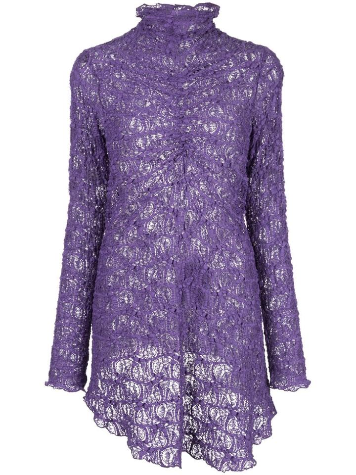 Sies Marjan Embroidered Ruched Top - Purple