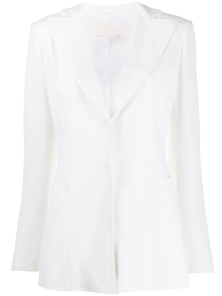 Genny Wide Lapel Blazer - White
