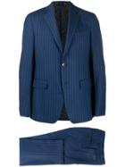 Etro Classic Striped Suit - Blue
