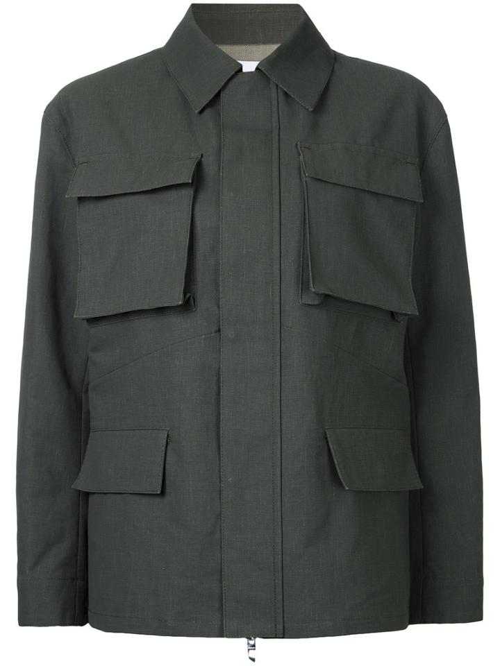 Astraet Cargo Jacket, Green, Linen/flax