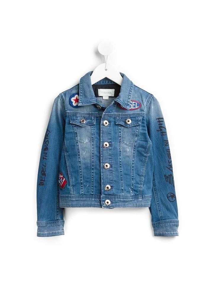 Diesel Kids Patchwork Denim Jacket