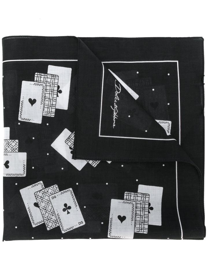Dolce & Gabbana Deck Of Cards Scarf - Black