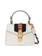 Gucci Sylvie Shoulder Bag, Women's, White, Leather/suede/nylon/metal