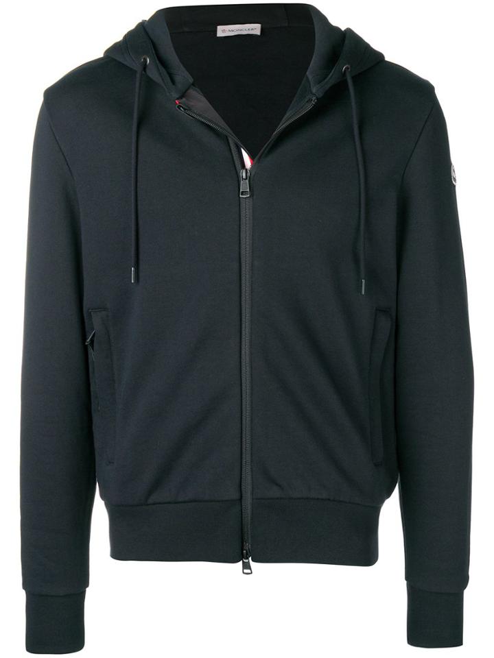 Moncler Tri-stripe Trim Hoodie - Blue