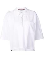 Thom Browne Piqué Cotton Oversized Pocket Polo - White