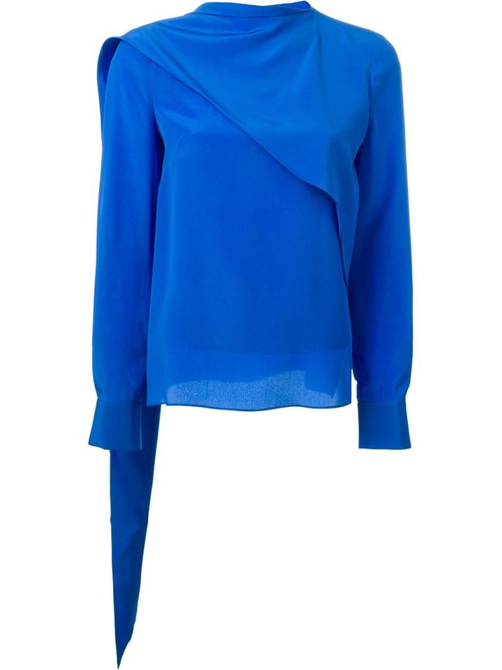 Emanuel Ungaro Drape Detail Long Sleeve Relaxed Fit Blouse