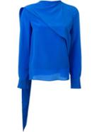 Emanuel Ungaro Drape Detail Long Sleeve Relaxed Fit Blouse
