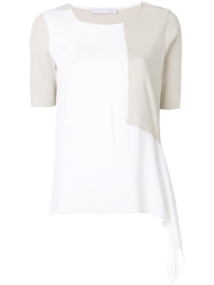 Fabiana Filippi Shortsleeved Patchwork Blouse - Nude & Neutrals