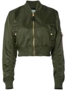 Alpha Industries Cropped Bomber Jacket, Women's, Size: Medium, Green, Nylon