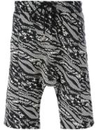 Les Benjamins Zebra Print Shorts, Men's, Size: Xs, Black, Cotton/polyester/spandex/elastane