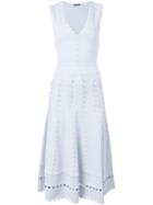 Alexander Mcqueen Pleated Dress, Women's, Size: Medium, Blue, Polyester/viscose