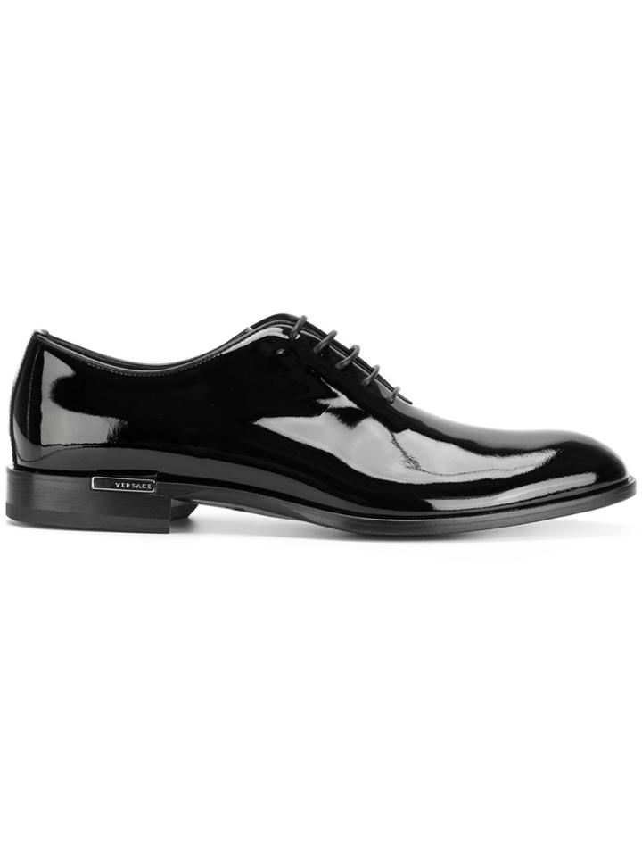 Versace Patent Lace-up Shoes - Black
