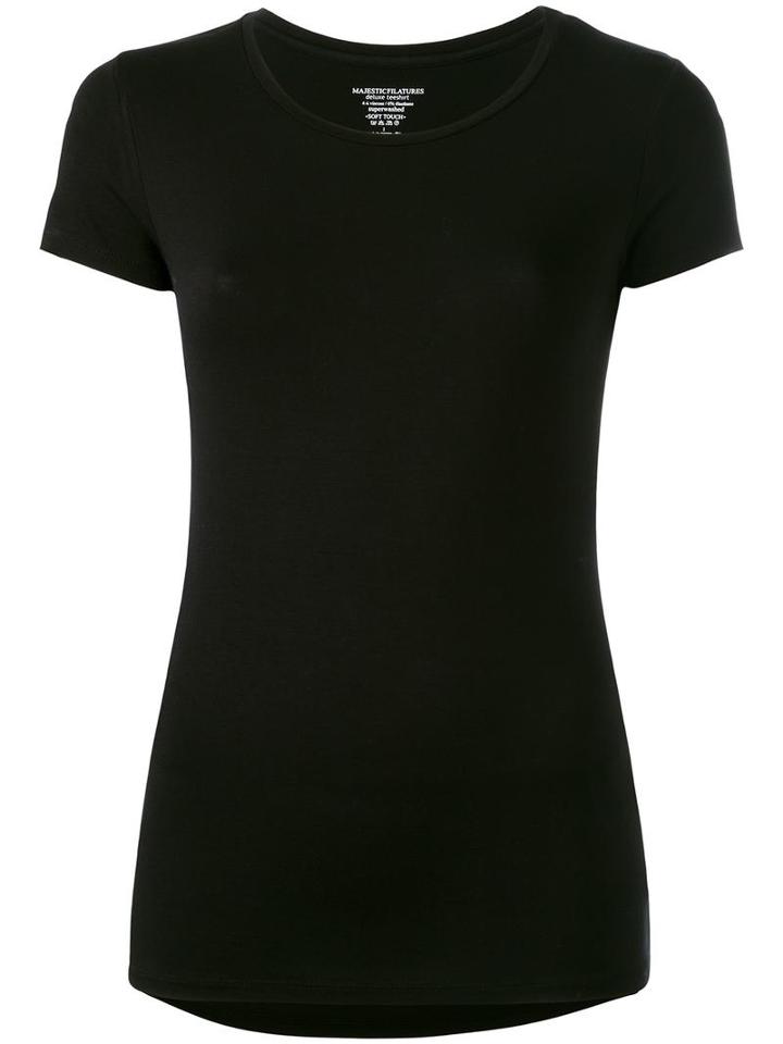 Majestic Filatures Round Neck T-shirt, Women's, Size: 1, Black, Spandex/elastane/viscose