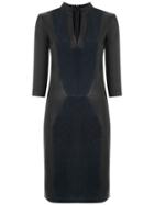 Clé Vestido Midi Stretch Couro Com Chamois - Blue