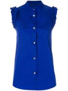 Love Moschino Heart Buttons Sleeveless Shirt - Blue