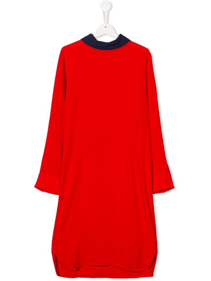 Marni Kids Teen Colour Block Shift Dress - Red