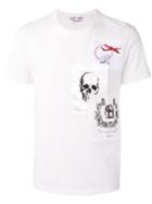 Alexander Mcqueen Patch Print T-shirt, Men's, Size: Xs, White, Cotton