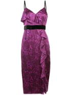 Cinq A Sept Frill Detail Pencil Dress - Pink & Purple