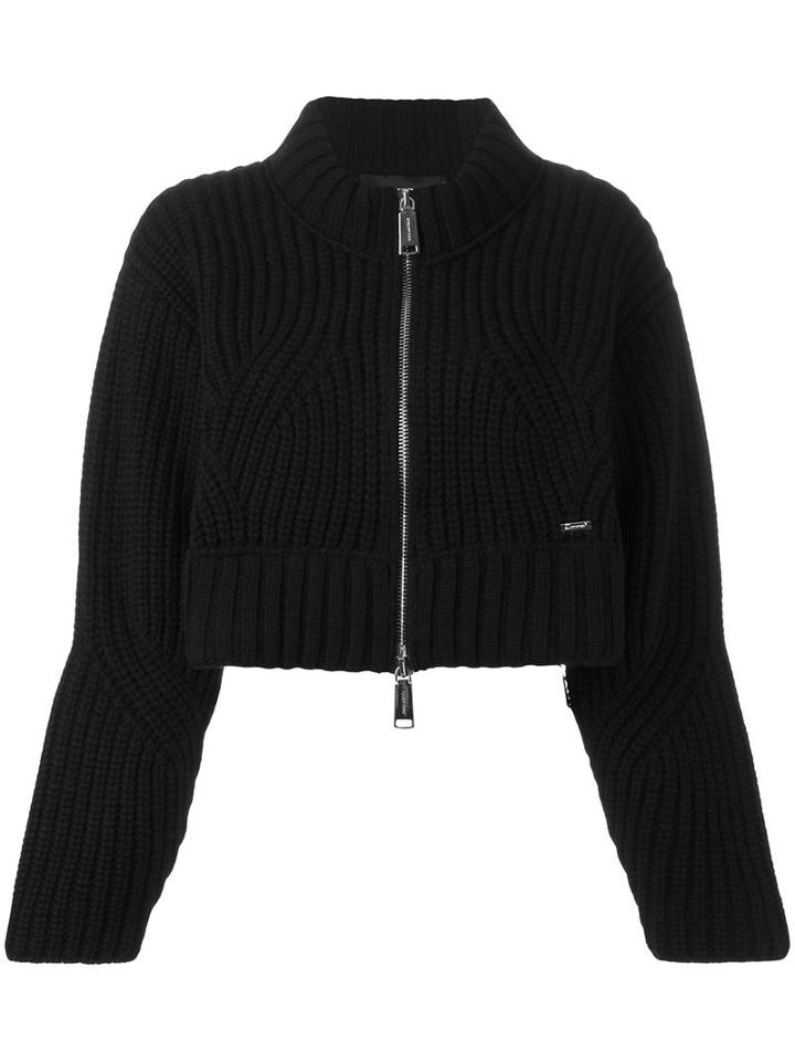 Dsquared2 Cropped Oversize Cardigan, Women's, Size: Small, Black, Wool