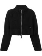 Dsquared2 Cropped Oversize Cardigan, Women's, Size: Small, Black, Wool